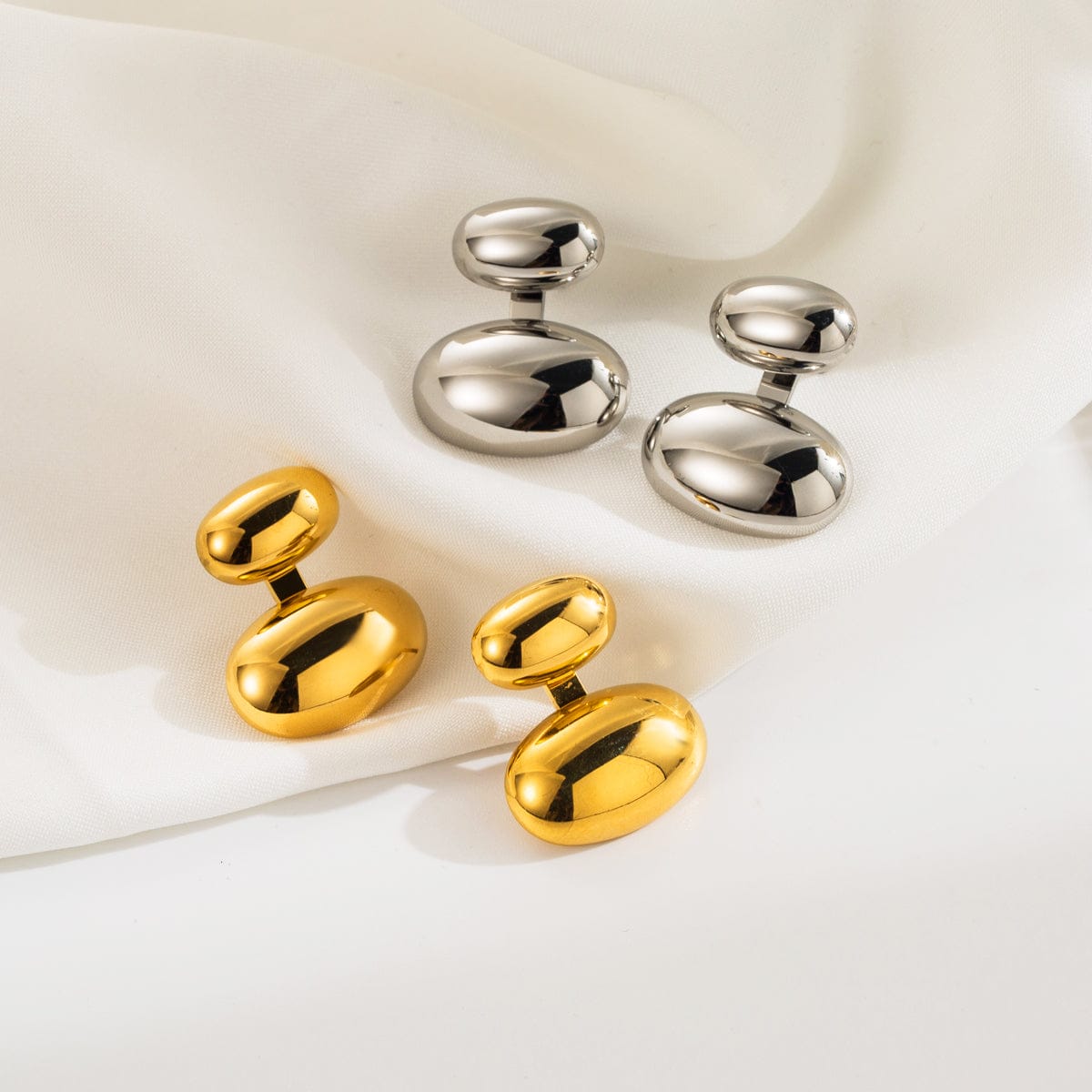 aretes esculturales minimalistas modernos elegantes para mujer
