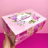 caja de regalo dia de las madres floral color rosa elegante