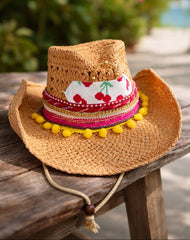 Sombrero Amore Cereza 🍒 – Sombrero Artesanal Elegante con Detalles Vibrantes | A la Braschi