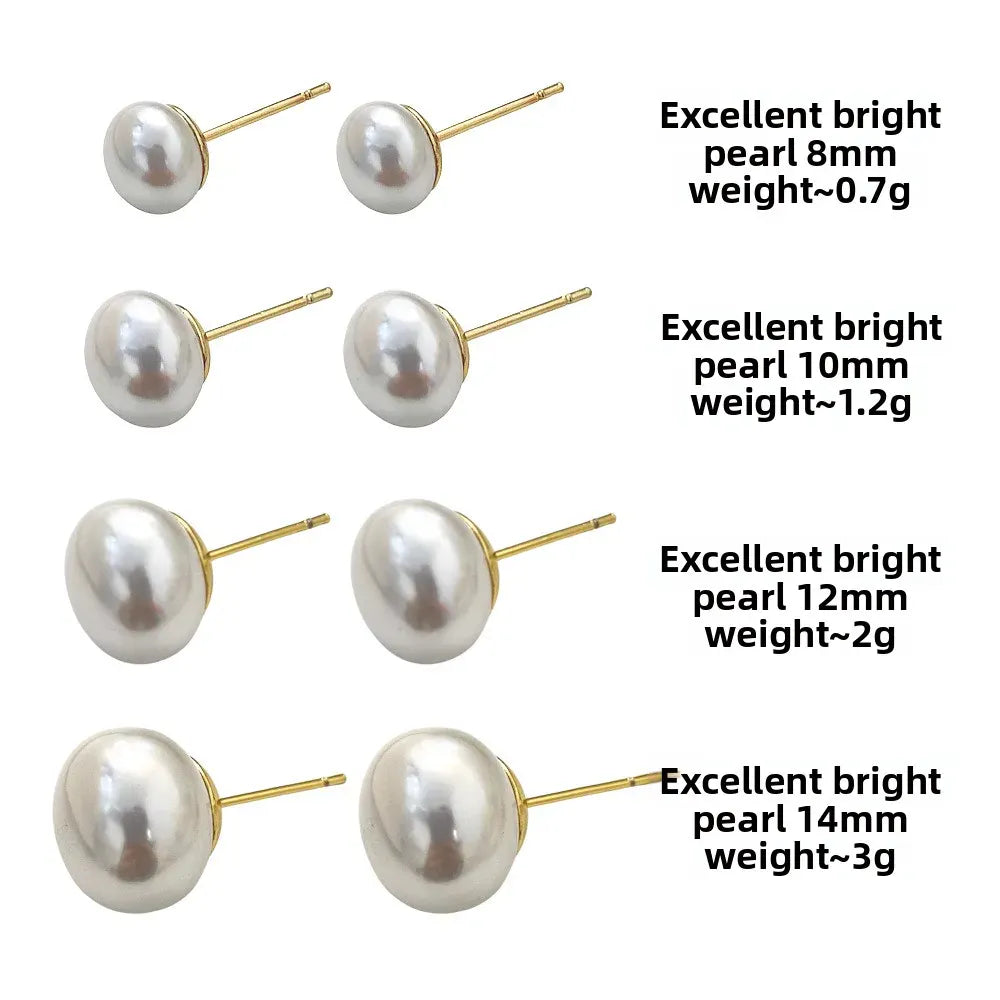 aretes de perla modernos joyeria elegante mujer base dorada 
