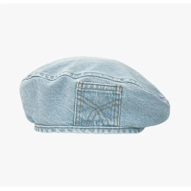 Detalle del bolsillo decorativo y la textura estilo mahón de la Boina Denim Live.