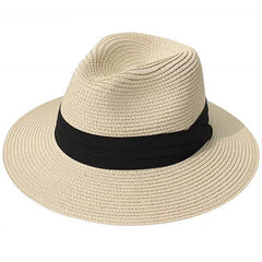 sombrero fedora beige con cintillo negro ligero y versátil para verano viajes y escapadas