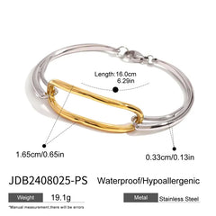  Medidas y dimensiones de la pulsera bicolor Vínculo de acero inoxidable