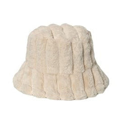 Bucket Hat Vivi Hat de peluche color crema con textura suave y ajuste interior.