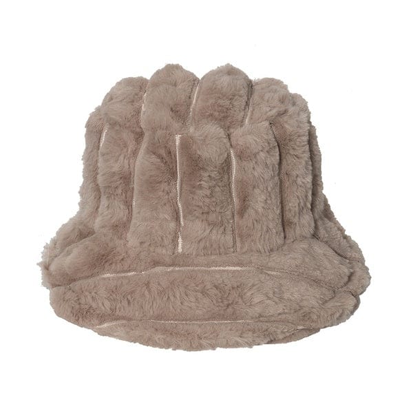 Bucket Hat Vivi Hat de peluche color kaki con textura suave para otoño e invierno.